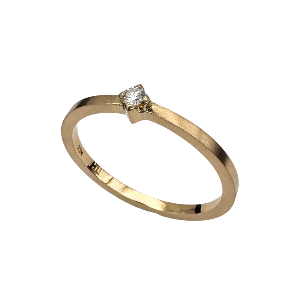 Ring Gelbgold mit 1 funkelndem Brillianten